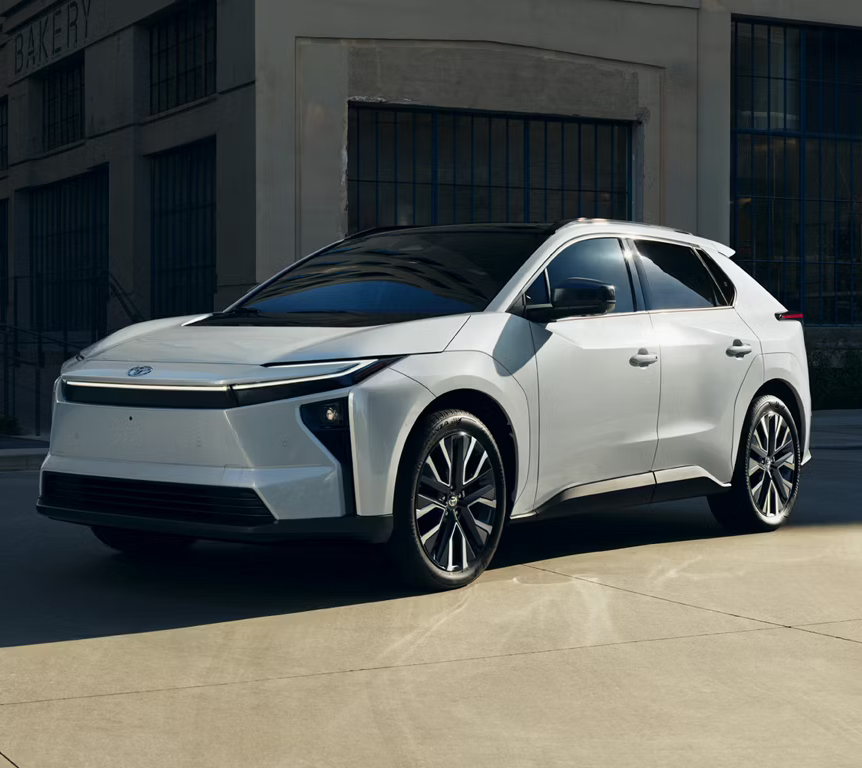 White car 2026 bz Toyota battery electric vehicle