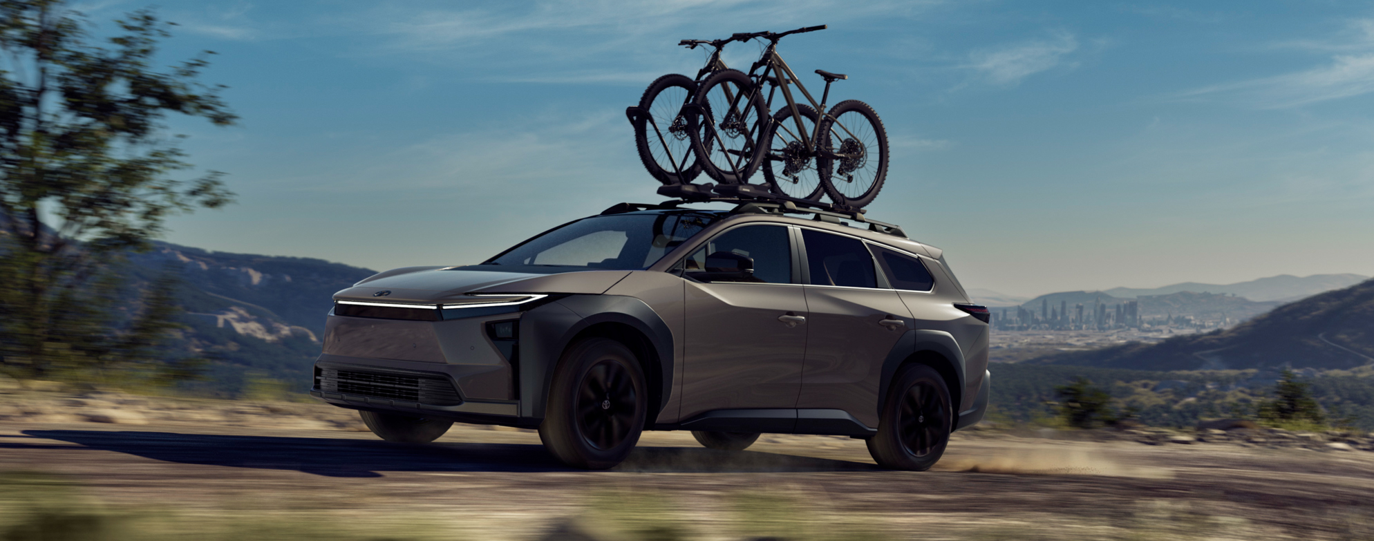 bike on roof rails 2026 Toyota BZ woodland