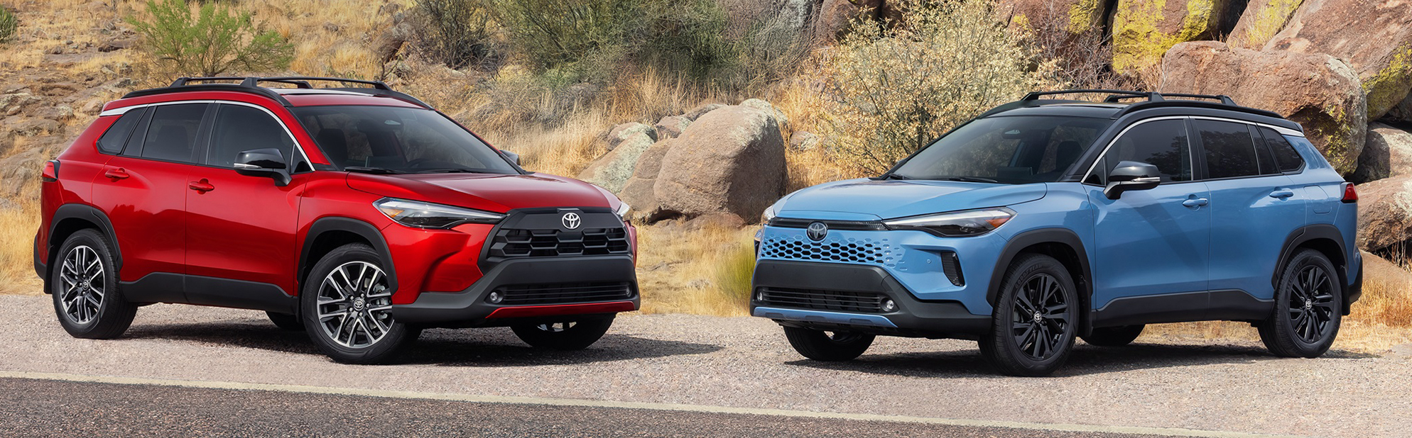 red and blue 2026 Toyota Corolla Cross