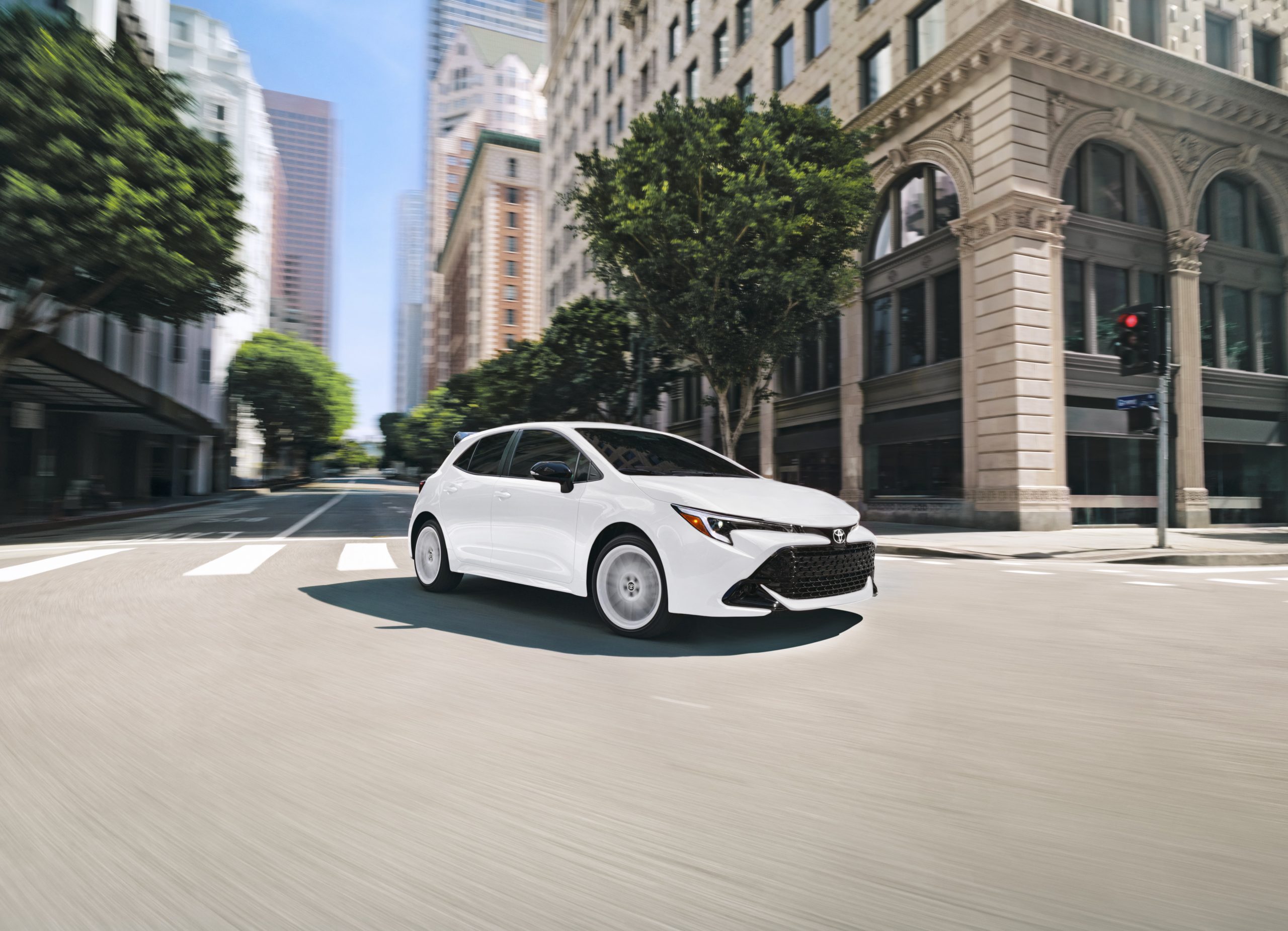 2026 Toyota Corolla Hatchback white parked street
