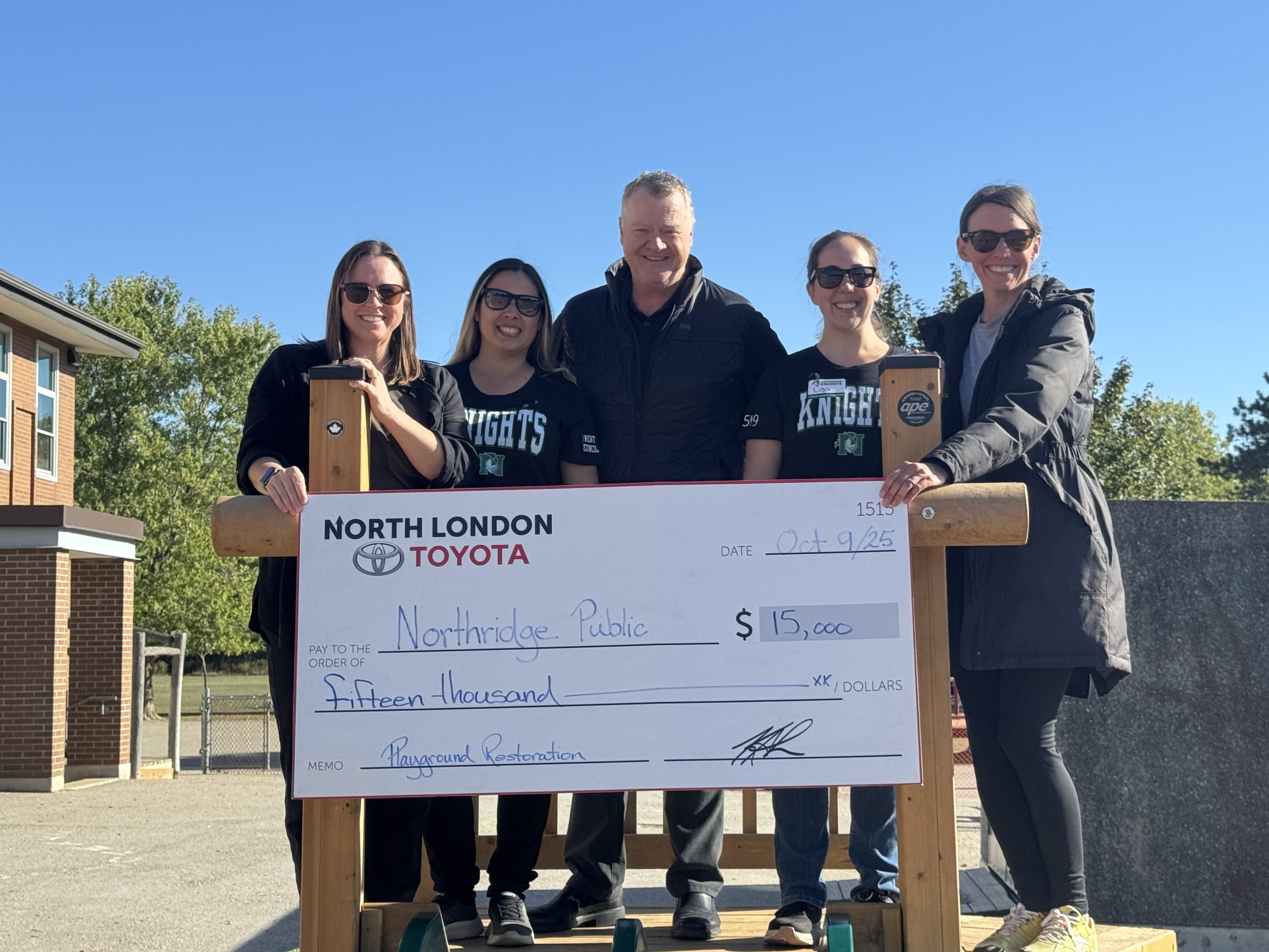 Northridge Public School London Ontario cheque presentation